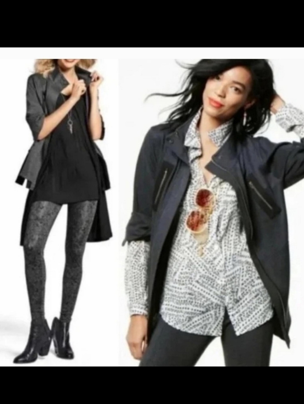 CAbi 3184 Love Carol Flight Moto Mesh Back Jacket Sz Large Like New - Picture 2 of 11